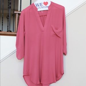 Lush - Roll-tab Tunic in Dusty Rose - Sz XS